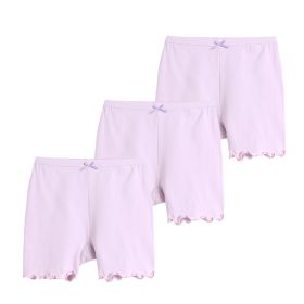 Girls' Safety Pants Anti-empty Three-point Leggings (Option: Purple-140cm)