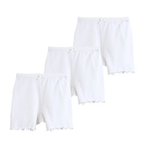 Girls' Safety Pants Anti-empty Three-point Leggings (Option: White-100cm)