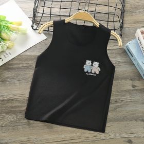 Modal Children's Vest Boneless Camisole Bottoming Shirt (Option: Black-100)