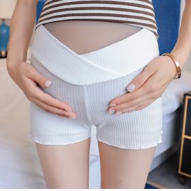 Maternity Wear,Leggings, Low-Waist Shorts, All-Match Safety Pants, Pregnant Women'S Belly Lift Pants (Option: 907 WHITE-2XL)