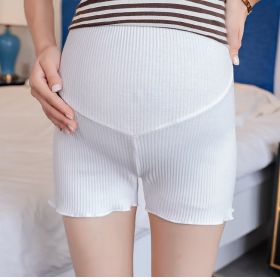 Maternity Wear,Leggings, Low-Waist Shorts, All-Match Safety Pants, Pregnant Women'S Belly Lift Pants (Option: 908 WHITE-L)