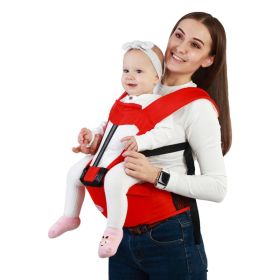 Multifunctional Breathable Double Shoulders Front Hold Baby Carrier (Color: Red)