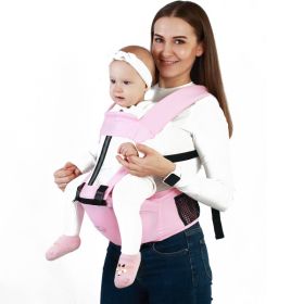 Multifunctional Breathable Double Shoulders Front Hold Baby Carrier (Color: Pink)