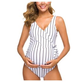 New Sexy Ladies Pregnant Women One-Piece European And American Sexy Swimwear Swimwear Wholesale (Option: White-2XL)