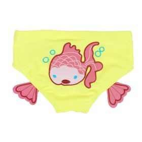 Baby Swimming Trunks Cute Embroidered Double Deck 1-3 Year Old Boys And Girls Learn Swimming Briefs Bathing Suit (Option: Goldfish-S)