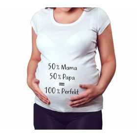 Women T-Shirts Slim Maternity Funny Letter Tops O-Neck Pregnancy Women (Option: Hundred percent-M)