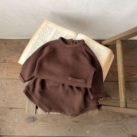 Two Piece Set Of Baby Westernized Sweaters (Option: Brown-73cm)