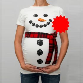 Fashion T-shirt maternity wear (Option: White-3XL-Without scarf)