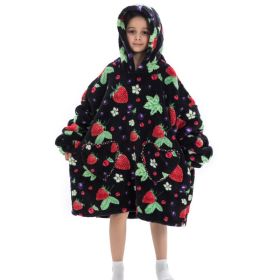 Oversized Thermal Sweatshirt Lazy Sweatshirt Kids (Option: Strawberry warm clothes-One size)