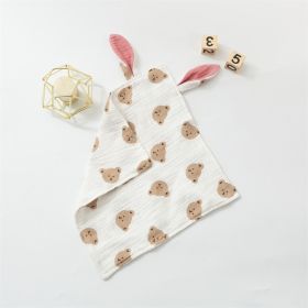 Baby Rabbit Ears Appeasing Towel Cotton Cloth To Sleep With Hug Blanket (Option: Bear Head-30 Ã— 30cm)