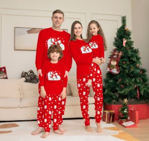 Christmas Family Pajamas Matching Sets Christmas Sleepwear Parent-Child Pjs Outfit For Christmas Holiday Xmas Party (Option: Red-Child 12T)