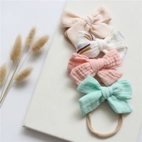 Baby Cotton Gauze Butterfly Tie Headband Set (Option: 4 Style)