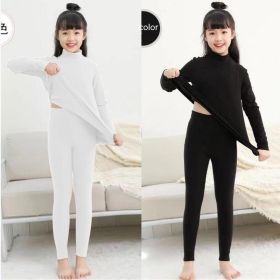 Children's Thermal Underwear Set Dralon Heating (Option: Black And White-120)