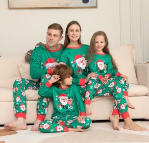 Christmas Pajamas For Family Matching Family Christmas PJs Sets Santa Claus Printed Top Sleepwear (Option: Green-Dad L)