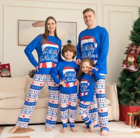 Matching Family Pajamas Sets Christmas PJ's Letter Print Top And Plaid Pants Jammies Sleepwear (Option: Picture color-Mom L)