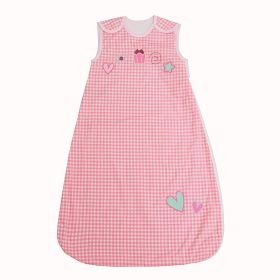 Baby Sleeveless Sleeping Bag Thin (Option: Pink lattice-75to105cm)