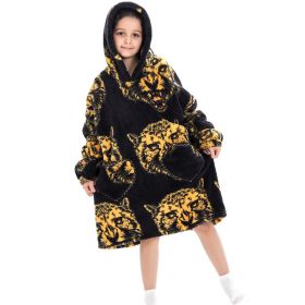 Oversized Thermal Sweatshirt Lazy Sweatshirt Kids (Option: Leopard head warm clothes-One size)