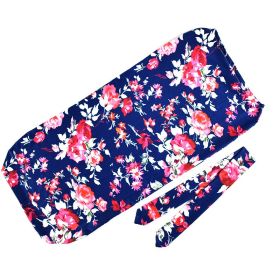 Baby Sleeping Bag Rabbit Ears Hair Band Set (Option: Navy Blue Flower-0to3M)