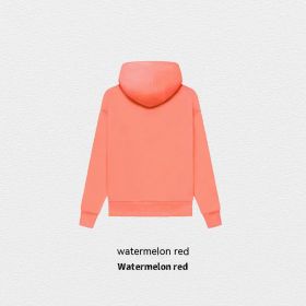 Velvet Solid Color Multicolor Children's Hooded Sweatshirt (Option: Watermelon Red-XS)