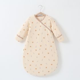 Anti-jump Thickening Of Baby Sleeping Bag In Autumn And Winter (Option: Milk biscuit thickened-L)