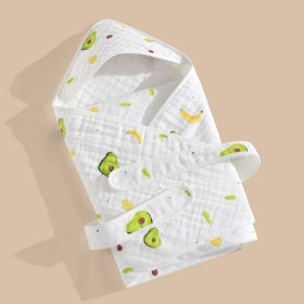 Cotton Gauze Blanket Hooded Keep Warm (Option: Avocado-Six floors 90x90cm)