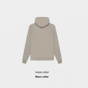 Velvet Solid Color Multicolor Children's Hooded Sweatshirt (Option: Moss Color-XL)