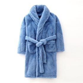 Parent Child Autumn Winter Cashmere Nightgown For Warmth (Option: Blue-170)