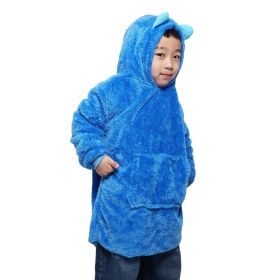 Autumn And Winter Children Cartoon Pajamas (Option: Sky Blue-M)