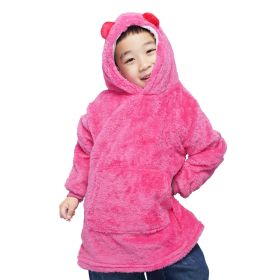 Autumn And Winter Children Cartoon Pajamas (Option: Rose Red-S)