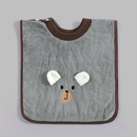 Child Wash Towel Baby Embroidery Bib (Option: Brown Bear)