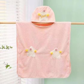 Children's Cartoon Cute High-density Coral Fleece Cloak (Option: Light Pink-70X140cm)