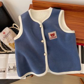 Self-heating Vest Autumn And Winter Wear Double-sided (Option: Blue-90cm)