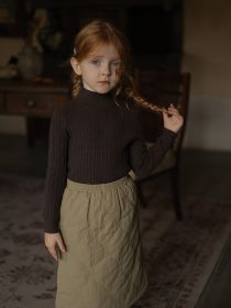 Half Turtleneck Sweater For Girls (Option: Camel brown-110cm)