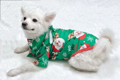 Christmas Pajamas For Family Matching Family Christmas PJs Sets Santa Claus Printed Top Sleepwear (Option: Green-Dog S)