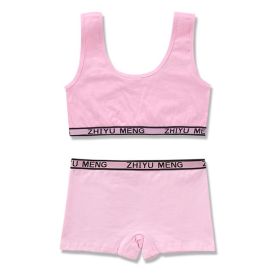 Pure Cotton Solid Color Underwear Set (Option: Pink-Average Size)