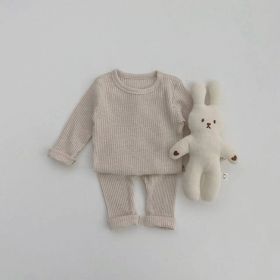 Boys And Girls Baby Pajamas Suit (Option: Apricot-73cm)