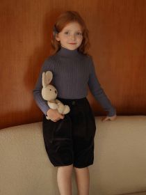 Half Turtleneck Sweater For Girls (Option: Fog blue-110cm)