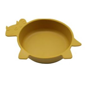 Children's Anti Fall Suction Cup Silicone Bowl (Option: Ginger-Triceratops)