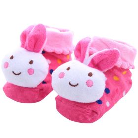 Cotton Cartoon Non-slip Baby Floor Socks (Option: Red-One size)