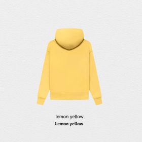 Velvet Solid Color Multicolor Children's Hooded Sweatshirt (Option: Lemon Yellow-L)