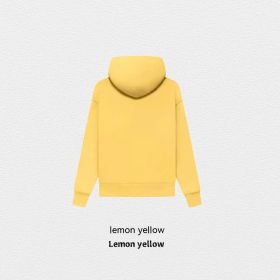 Velvet Solid Color Multicolor Children's Hooded Sweatshirt (Option: Lemon Yellow-XS)