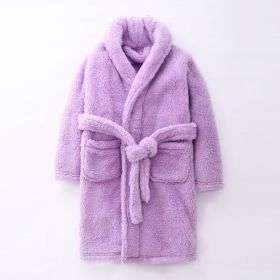 Parent Child Autumn Winter Cashmere Nightgown For Warmth (Option: Light purple-110)