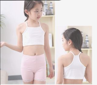 Girls Tube Top Wrapped Chest Camisole Girls Developmental Underwear (Option: White-140cm)