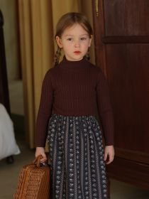 Half Turtleneck Sweater For Girls (Option: Coffee-110cm)