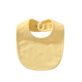 Baby Products Cotton Solid Color Bib With Hidden Buckle Saliva Towel Multi-color Optional (Color: Yellow)