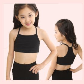 Girls Tube Top Wrapped Chest Camisole Girls Developmental Underwear (Option: Black-130cm)