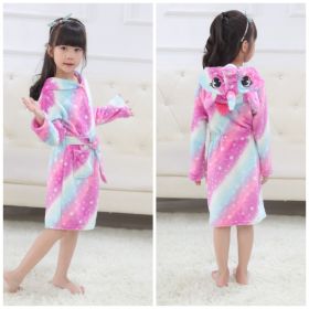 Tenma Bathrobe Flannel New Children's Home Clothes Nightgown (Option: Starry sky-10to11Y)