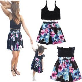 Fashion Printing Mother's Dress, Mother's Suit, Girl's Dress (Option: Miss-S)