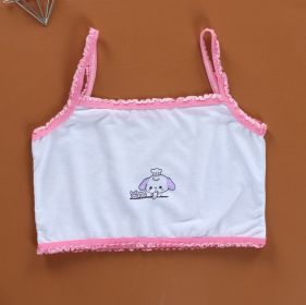 Girls Sports Casual Cotton Camisole Bra (Option: Watermelon red-One size random pattern)