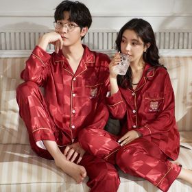 Autumn And Winter Couple Cardigan Newlywed Pajamas (Option: AM3403934339-Male L)